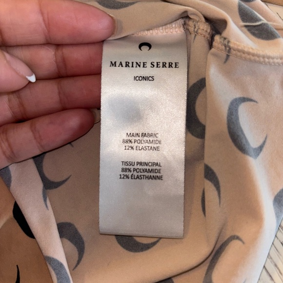 MARINE SERRE - Authentic Tan Moon Printed Second Skin Top - Picture 4 of 4